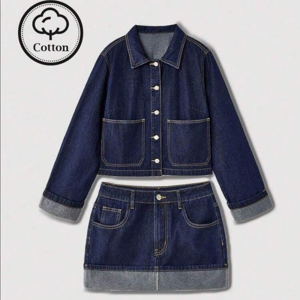 Maija Denim Jacket and Skirt Set